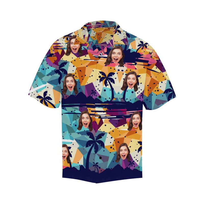 Hawaiian Shirts with Faces on Them Modern Abstract Custom All Over Print Tropical Printing Shirt Made for You Custom Gift