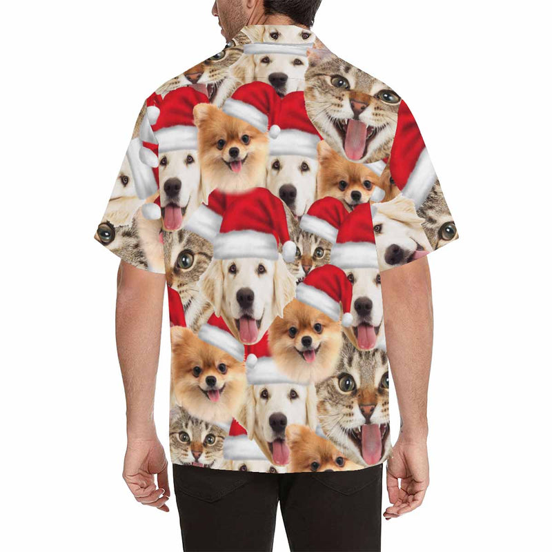 Hawaiian Shirts with Faces on Them Pet Christmas Hat Seamless Create Your Own Hawaiian Shirt Birthday Gift