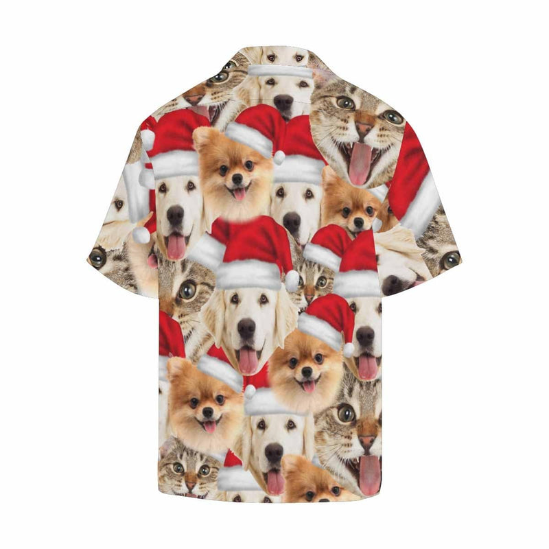 Hawaiian Shirts with Faces on Them Pet Christmas Hat Seamless Create Your Own Hawaiian Shirt Birthday Gift