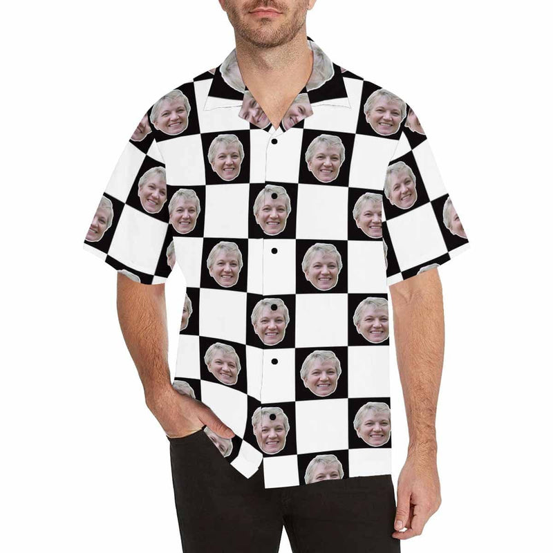 Hawaiian Shirts with Faces on Them Plaid Personalized Face Aloha Shirt Gift For Him Anniversary Gift