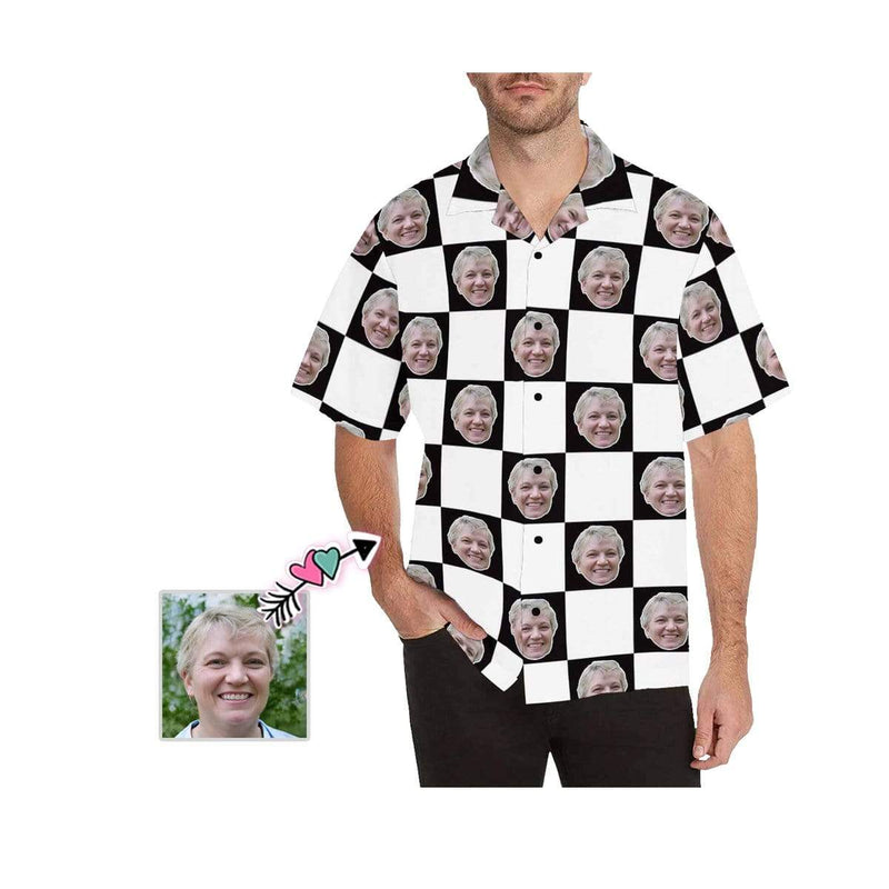 Hawaiian Shirts with Faces on Them Plaid Personalized Face Aloha Shirt Gift For Him Anniversary Gift