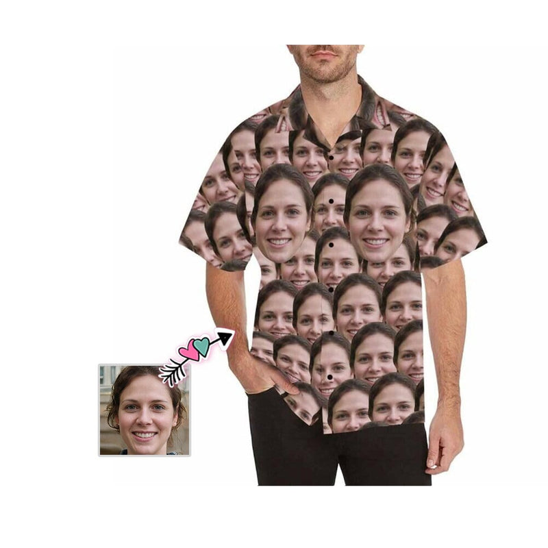 Hawaiian Shirts with Faces on Them Seamless My Lover Personalised Face Aloha Shirt Gift For Him