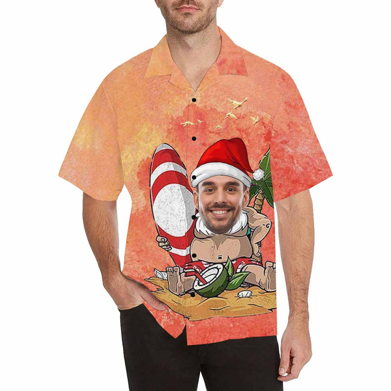 Hawaiian Shirts with Faces on Them Sunset Sand Custom Made Hawaiian Shirts Face Aloha Shirt Birthday Gift for Him