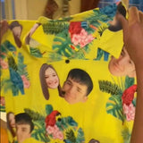 Hawaiian Shirts with Girlfriend Faces on Them Flower Birds Face Aloha Shirt Gift for Boyfriend/Husband