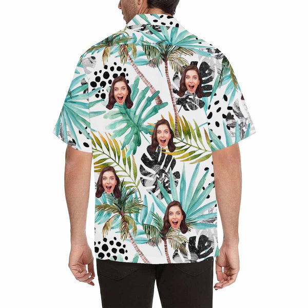 Personalized Coconut Tree Face Hawaiian Shirts Casual Men's Summer Shirts Design Your Own Personalized Shirt