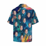 Personalized Hawaiian Shirts with Wife Face Colorful Painting Hawaiian Shirts Birthday Gift with Faces on Them