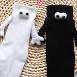 Holding Hands Socks Magnetic Hand Socks Funny Big Eye Socks for Couples Friends