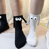 Holding Hands Socks Magnetic Hand Socks Funny Big Eye Socks for Couples Friends