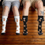 Custom Face Multicolor Magnetic Holding Hands Socks Suction Funny Big Eye Socks