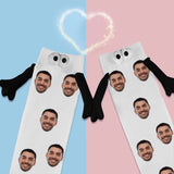 Custom Face Multicolor Magnetic Holding Hands Socks Suction Funny Big Eye Socks