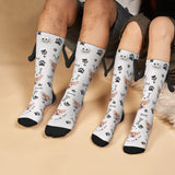 Custom Pet Face Magnetic Holding Hands Socks Suction Funny Big Eye Socks