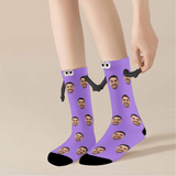 Custom Face Multicolor Magnetic Holding Hands Socks Suction Funny Big Eye Socks