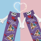 Custom Photo&Name Magnetic Holding Hands Socks Suction Funny Big Eye Socks Couple Valentine's Day Gift Love You From Head to Toe