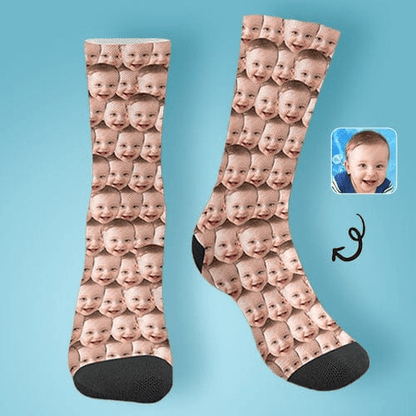 Custom Seamless Face Magnetic Holding Hands Socks Suction Funny Big Eye Socks