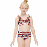 Custom Face American Flag Kid's Strap Swimsuit Put Your Face on Custom Swimwear