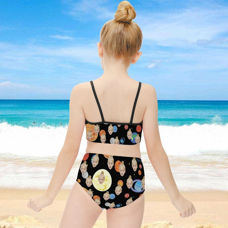 Custom Face Beautiful Planet Kid's Slip Swimsuit Made for You Personalized Swimwear