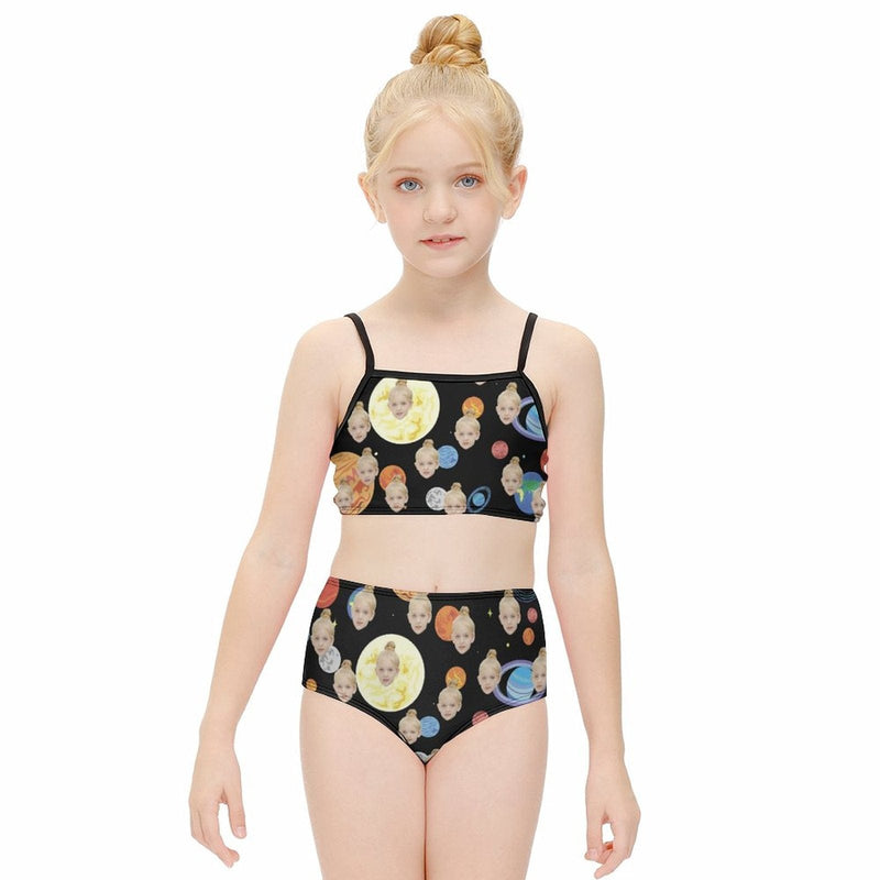 Custom Face Beautiful Planet Kid's Slip Swimsuit Made for You Personalized Swimwear