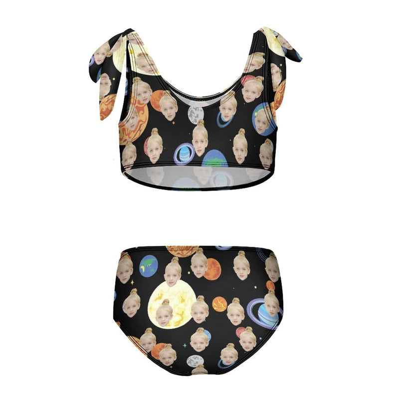 Custom Face Beautiful Planet Kid's Strap Swimsuit Design Your Own Face Gift