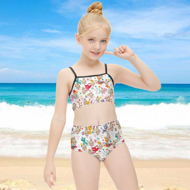 Custom Face Cute Kitten Kid's Slip Swimsuit Add Your Own Image