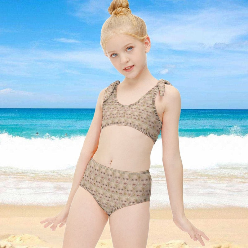 Custom Face Seamless Cute Kid's Strap Swimsuit Put Your Face on Custom Swimwear