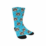 Custom Cat Face Socks Funny Printed Photo Pet Socks Personalized Picture Footprint Kid's Socks