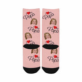 Fathers Day Socks With Custom Face I Love My Papa Personalized Kid's Socks Gift For Australian Father's Day