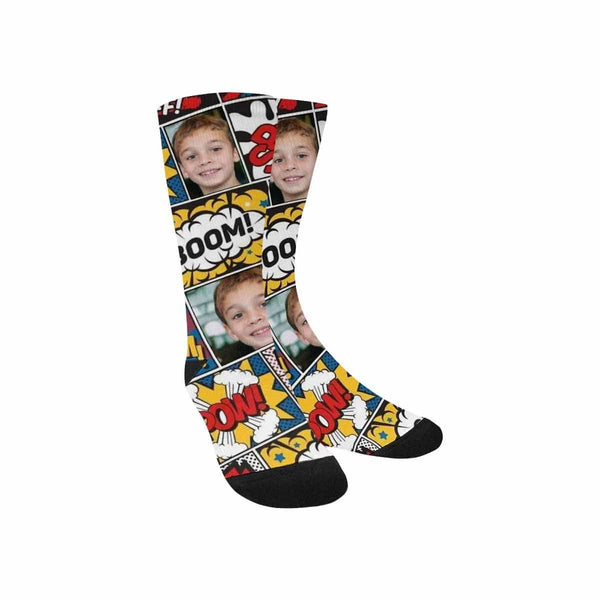 Kids Custom Socks Printed With Comics Picture Personalized Boom Kid's Socks