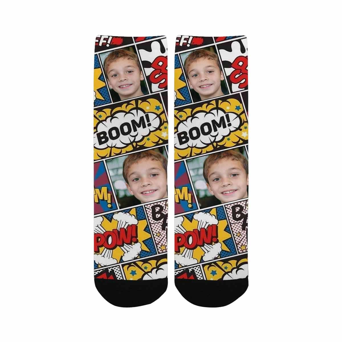 Kids Custom Socks Printed With Comics Picture Personalized Boom Kid&