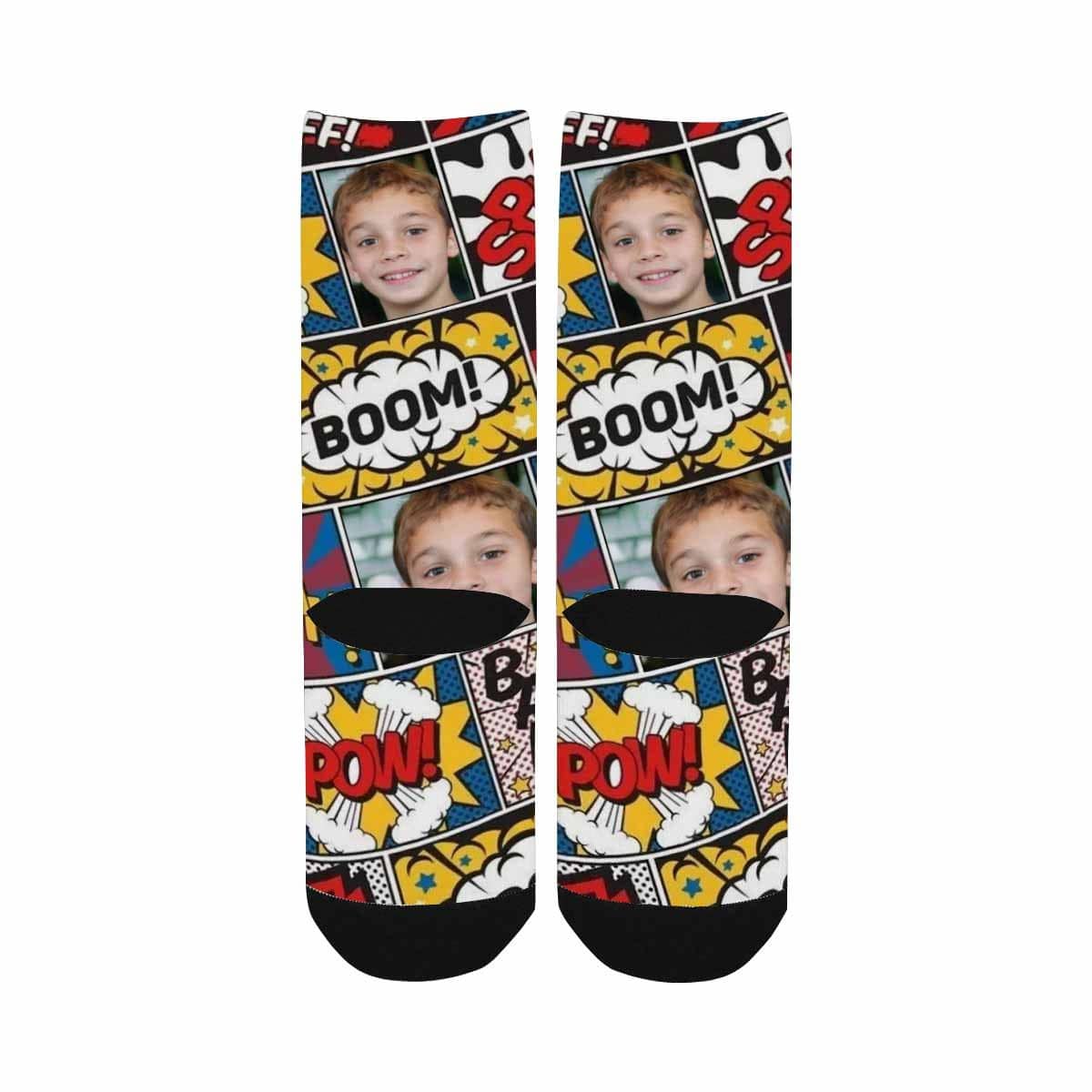 Kids Custom Socks Printed With Comics Picture Personalized Boom Kid&