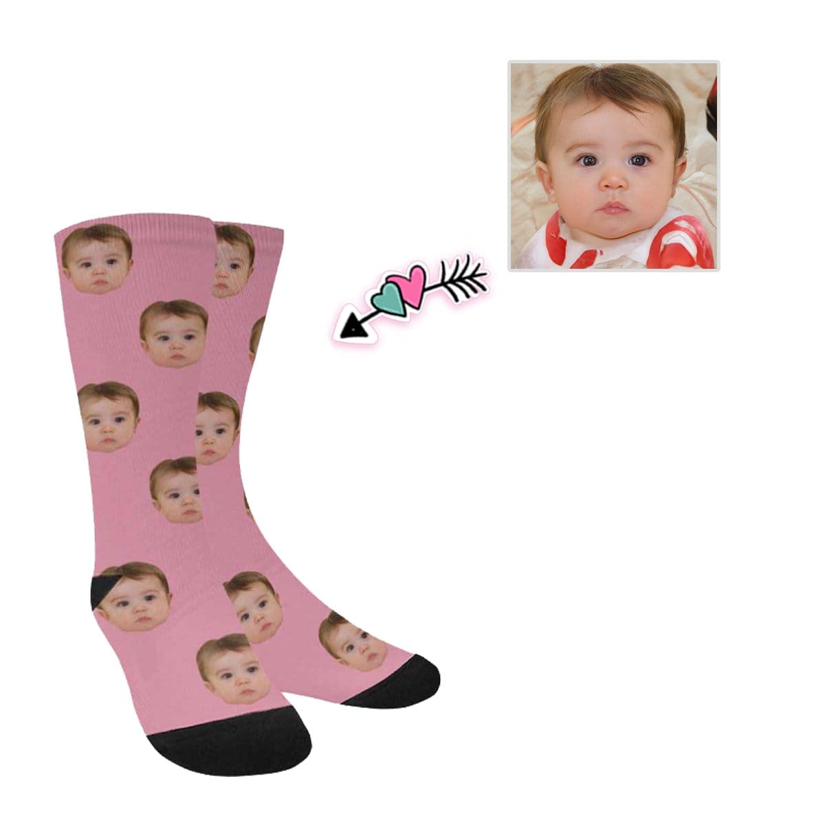 Kids Custom Socks Printed With Face Personalized Lovely Kid&