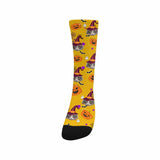 Kids Custom Socks Printed With Pet Face Personalized Wizard Cat Kid's Socks