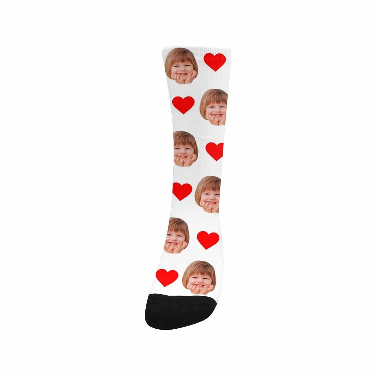 Kids Custom Socks Printed With Picture Personalized Face Love Heart Kid&