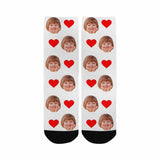 Kids Custom Socks Printed With Picture Personalized Face Love Heart Kid's Socks