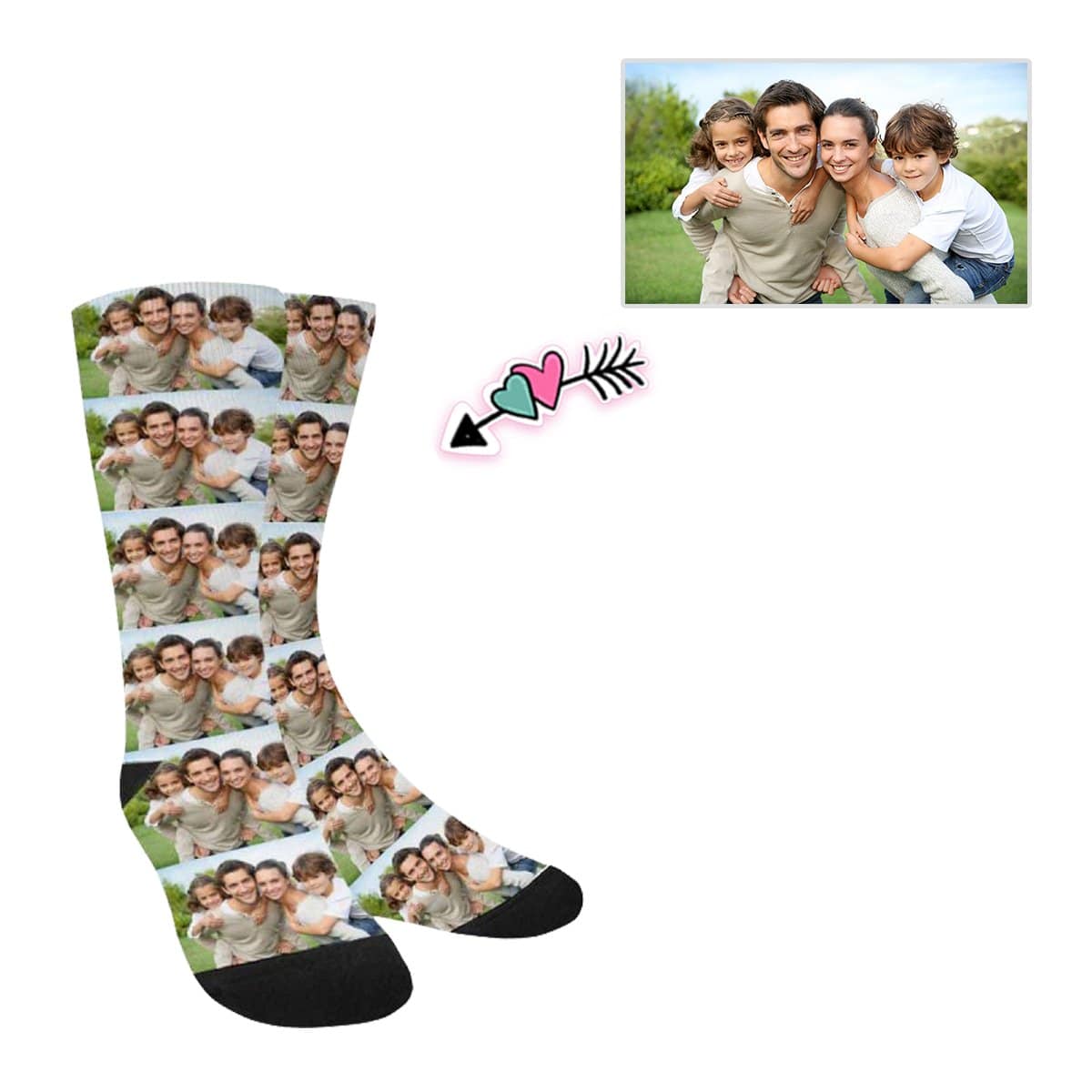 Kids Custom Socks Printed With Picture Personalized Family Photo Children&