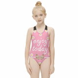 Custom Face Enjoy Today Kid's Swimsuit