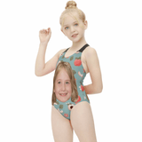 Custom Face Flowers And Fruits Kid's Swimsuit