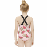 Custom Face Watermelon Pink Kid's Swimsuit