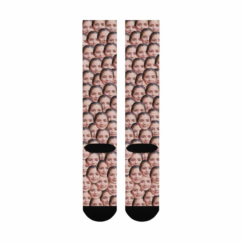 Personalized Socks Knee High Printed Picture Custom Face Mash Socks Gifts for Men Women