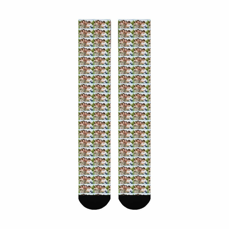 Personalized Socks Printed Picture Custom Design Family Picture Knee High Photo Socks Gifts for Men Women