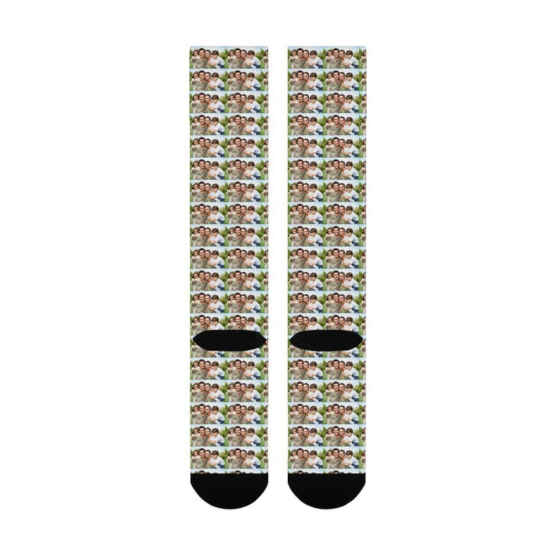 Personalized Socks Printed Picture Custom Design Family Picture Knee High Photo Socks Gifts for Men Women