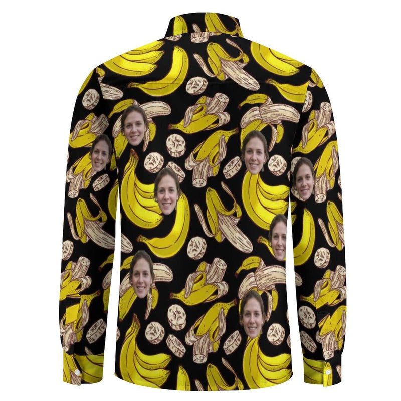 Custom Face Banana for Boyfriend/Husband Personalized Photo Tropical Shirt Long Slee Personalized Face Shirt Shirt for Him