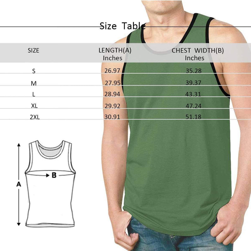 Personalized Mens Tank Tee Tops Custom Face Money Men's All Over Print Tank Top