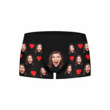 #Best Seller Newest Custom Face Mens Pocket Boxer Briefs Love Heart Black Personalized Men's Boxer Underwear For Valentine's Day Gift