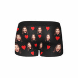 #Best Seller Newest Custom Face Mens Pocket Boxer Briefs Love Heart Black Personalized Men's Boxer Underwear For Valentine's Day Gift