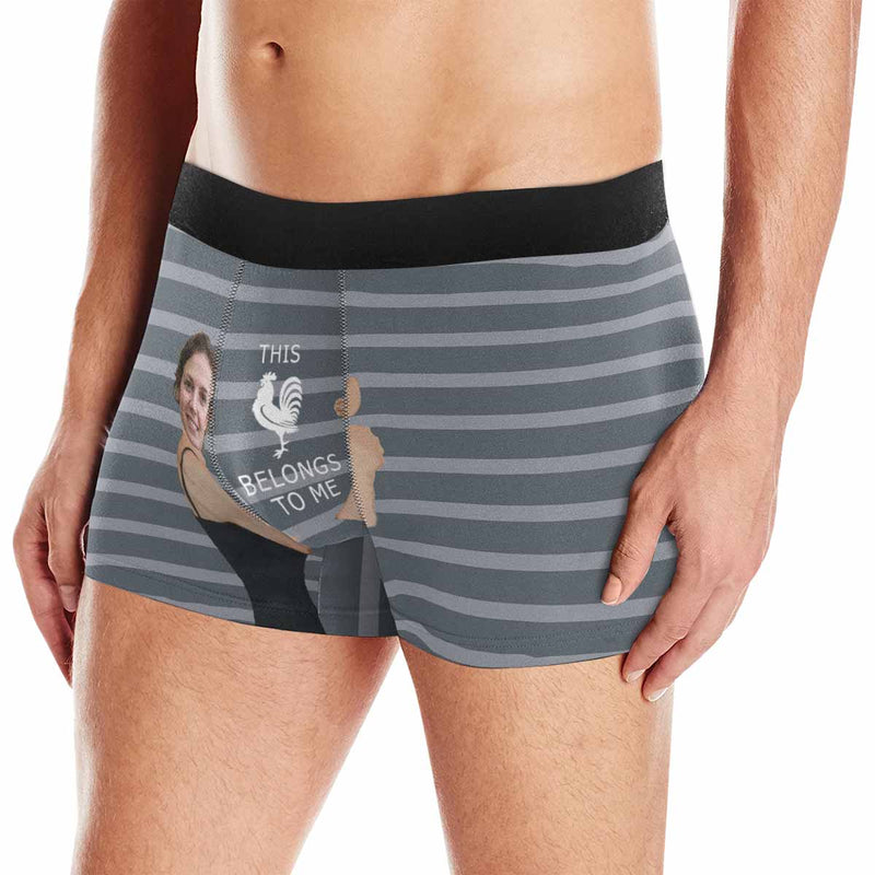 Custom Boxer Briefs This Belongs to Me Personalized Gift For Boyfriend Face Boxer Underwear Valentine's Day Gifts