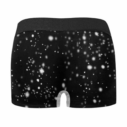 Custom Boxer Briefs with Face Christmas Snowflakes Men&