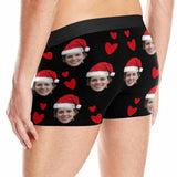 Custom Boxer Briefs with Face I Licked It Christmas Hat Personalized Red Love Heart Boxer Briefs For Valentine's Day Gift