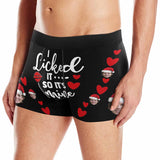 Custom Boxer Briefs with Face I Licked It Christmas Hat Personalized Red Love Heart Boxer Briefs For Valentine's Day Gift