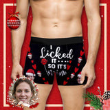 Custom Boxer Briefs Face I Licked It Personalized Red Men's?Undies