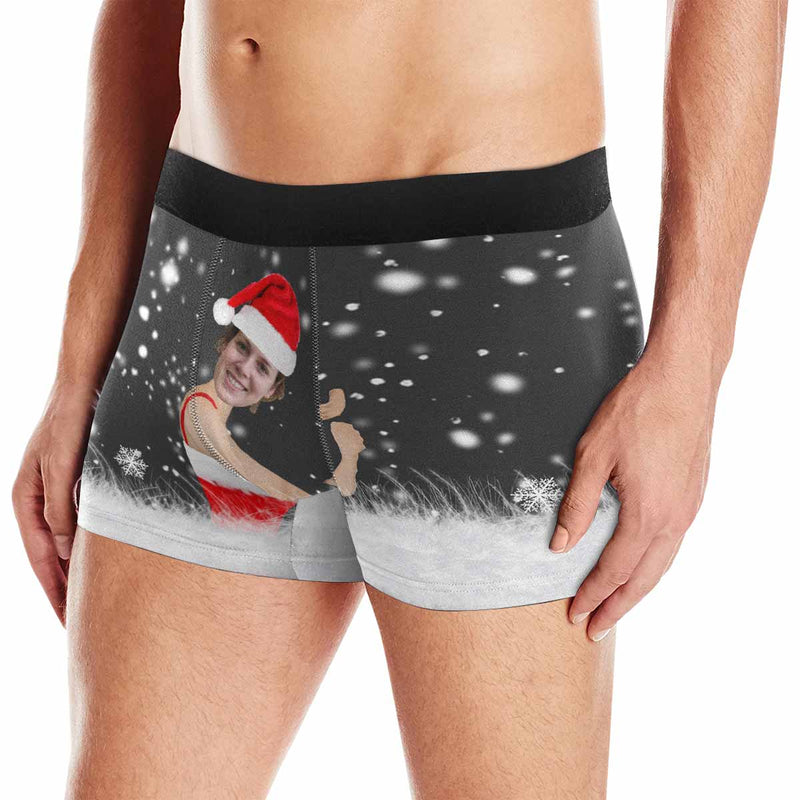 Custom Boxer Briefs with Face Men's Christmas Gift Hug Funny Christmas Underwear Add Your Own Personalized Gift